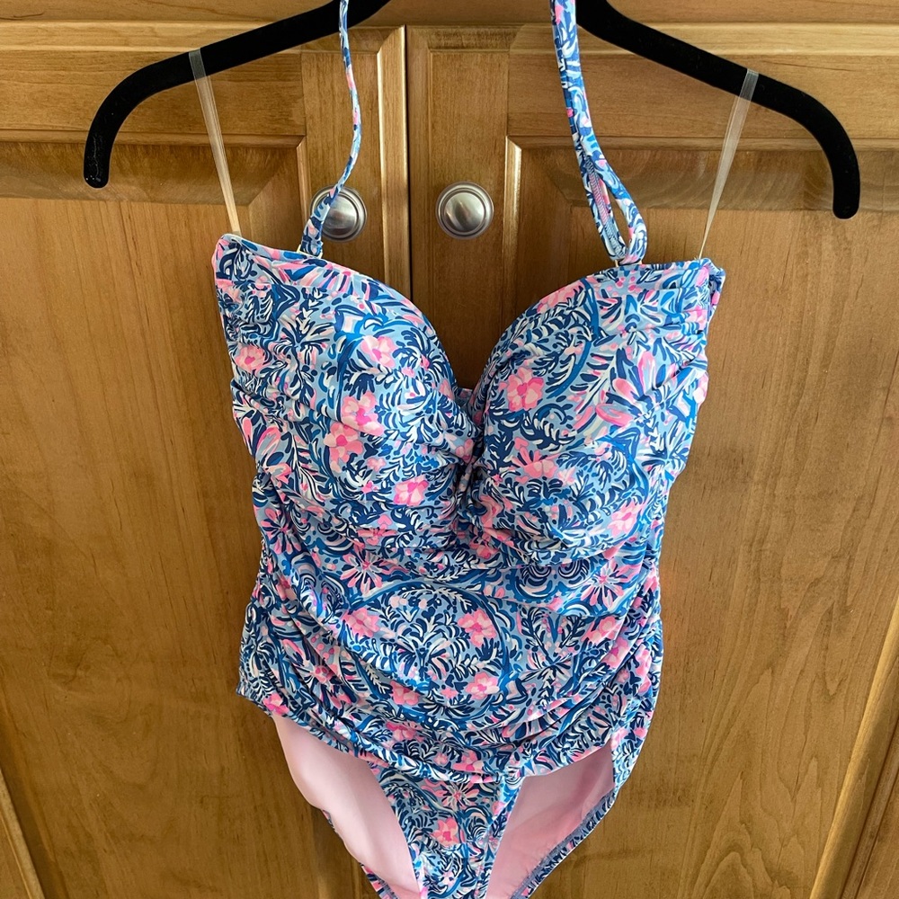 Floral Blue and Pink Lilly Swimsuit